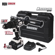 Удърна Безчеткова Бормашина Raider Industrial 20V 2-ск. 4Ah 155Nm куфар RDI-CDB03W