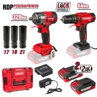 R20 Бормашина & Безч.Гайковерт Raider Pro 320Nm2x2AhCaseRDP-PCD20&PBIW20