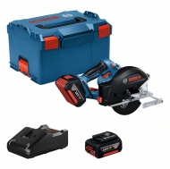 Акумулаторен циркуляр за метал Bosch GKM 18V-50, 2x5.0 Ah + зарядно в Куфар L-BOXX