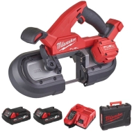 Aкумулаторен лентов трион  Milwaukee FUEL™ M18FBS85-202C, 2 x M18 B2 Батерии, Зарядно и Куфар