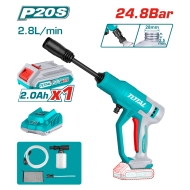 Акумулаторна водоструйка TOTAL, 20 V, 24.8 Bar, 2.8 L/min, 1 x 2 Ah